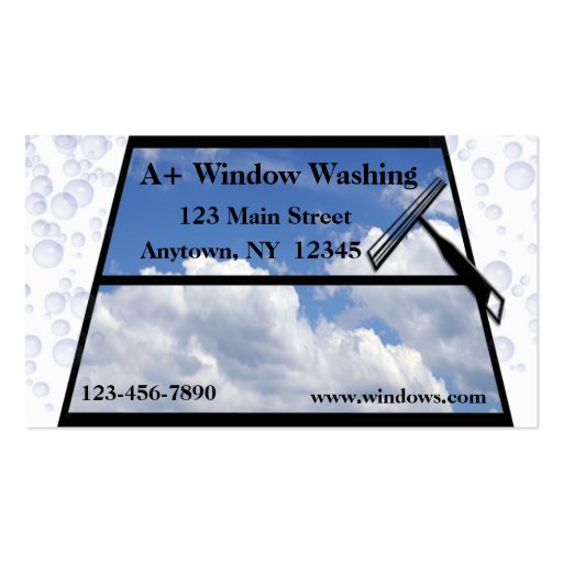 Window Washing Business Card (front side)