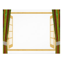 Window with Curtains Custom Letterhead