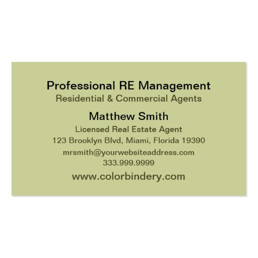Windows and Leaves Business Card (back side)