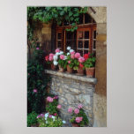 Windows In Perouges flowers Print