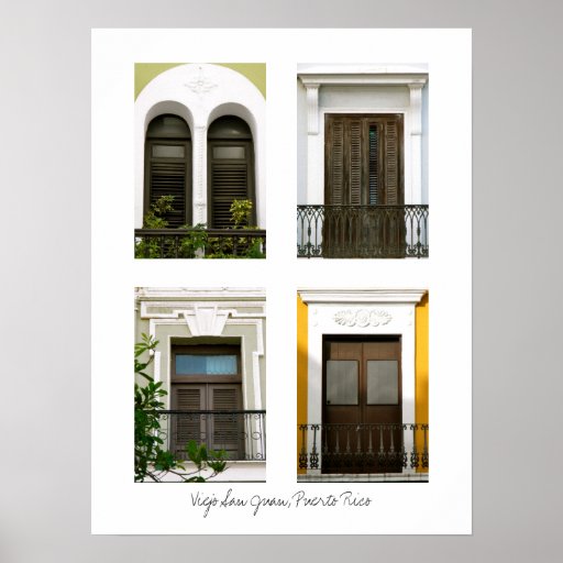 Windows Of Old San Juan, Puerto Rico Poster Zazzle