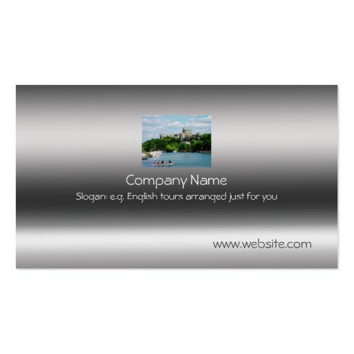 Windsor Castle from River Thames on metallic-look Business Card Templates