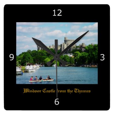 Windsor Castle from the Thames Square Wall Clocks