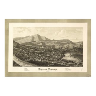 Windsor Vermont 1886 Antique Panoramic Map Print