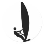 windsurfer icon round sticker