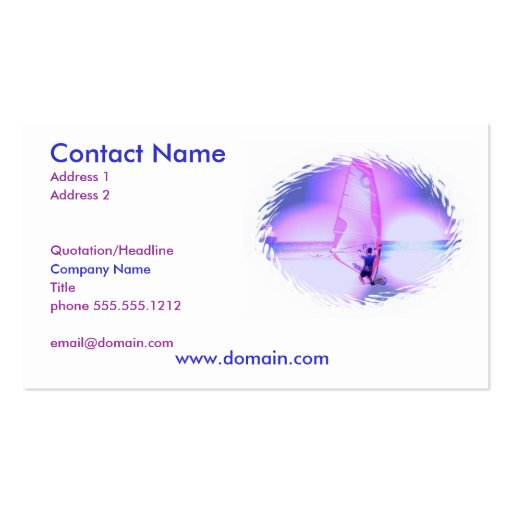 Windsurfing Color Business Card (front side)