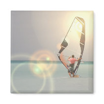  Windsurfing Sport Square Magnet