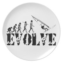 Windsurfing Windsurf Evolution Sport Art Dinner Plate