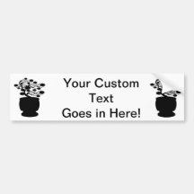 Windswept Bonsai in Huge Pot Silhouette Graphic Bumper Stickers