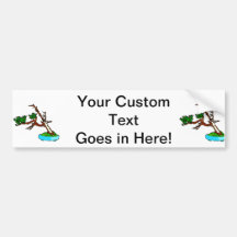 Windswept bonsai tree with deadwood graphic bumper sticker