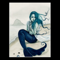 Windswept Mermaid Postcard postcards