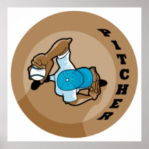 windup pitcher overhead view graphic posters
