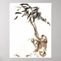 Windy Bamboo with Tea Art Print