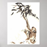Windy Bamboo with Tea Art Print
