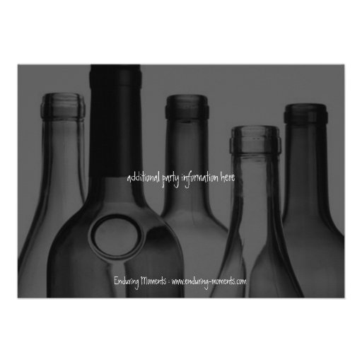 Wine and Beer Bottle Birthday Party Invitations