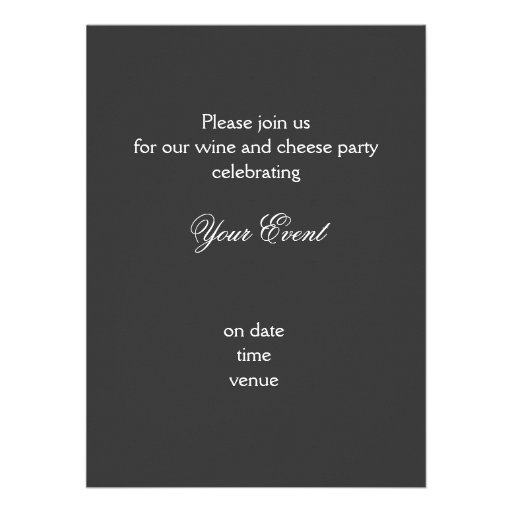 Wine and cheese dinner celebration invitation