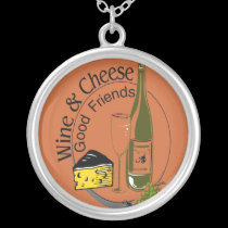 Wine and Cheese Good Friends necklaces