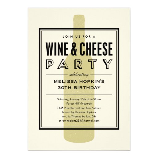 Wine and Cheese Invitations (front side)