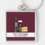 Wine and Cheese Keychain