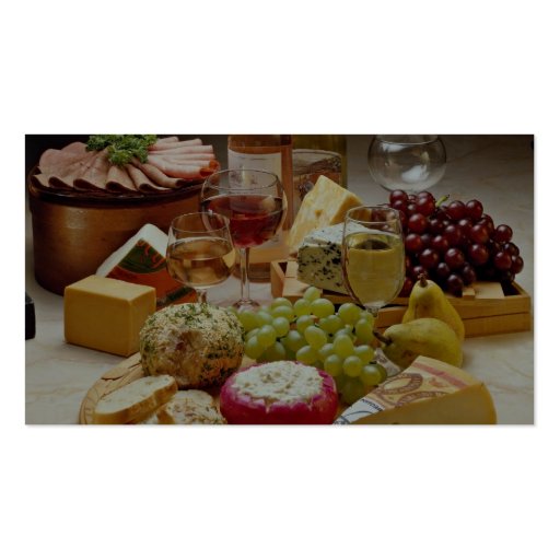 Wine and cheese party business card template (back side)