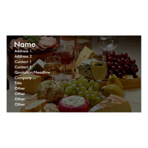 Wine and cheese party business card template
