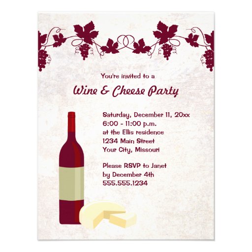 Wine and Cheese Party Invitations