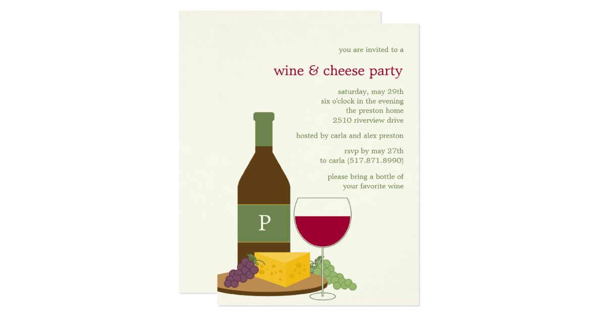 Wine and Cheese Party Invitations | Zazzle