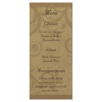Wine and Cheese Party Menu Rack Cards