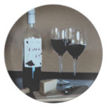 wine and cheese party plates