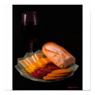 Wine and cheese print