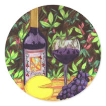Wine and Cheese Sticker by Starseedart Wine and Cheese Sticker