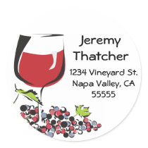 Wine and Grape Address Label stickers