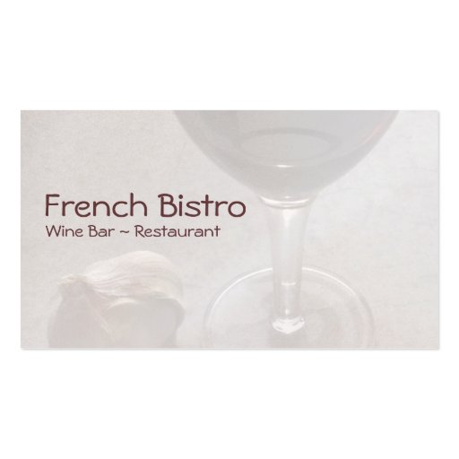 Wine bar business card (front side)
