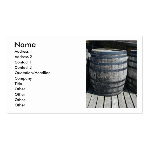 Wine Barrel Business Card Template (front side)