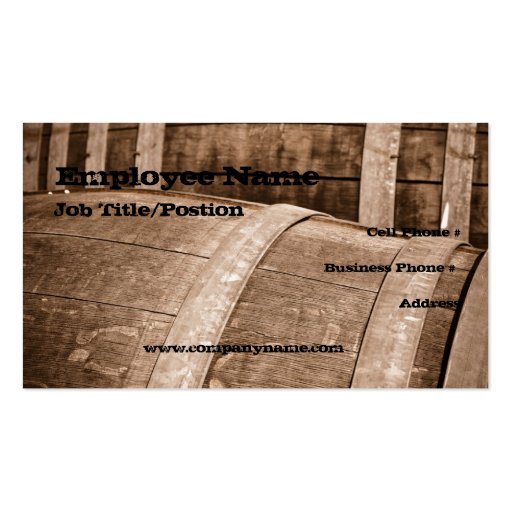 Wine Barrel Business Card Template (front side)