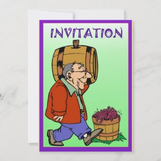 Wine barrel - Invitation