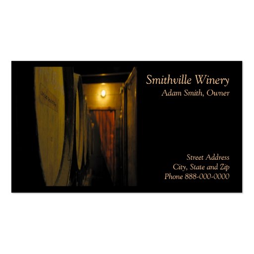 Wine Barrels Business Card (front side)