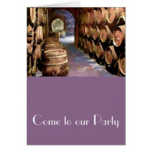 Wine Barrels in the Wine Cellar Greeting Card