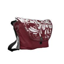 Wine Bordeaux/White Swirls Shoulder Messenger Bag