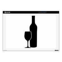 wine bottle and glass vintner icon laptop decal