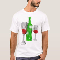 Wine Bottle and Glasses t-shirts by John_Crombie Wine Bottle and Glasses t-shirts