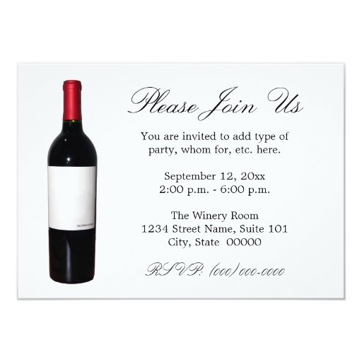 Wine Bottle (Blank Label) Invitations Wine Bottle (Blank Label) Invitations
