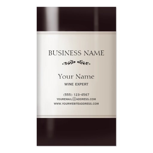 Wine Bottle Business Card (front side)