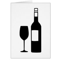 Wine bottle glass card