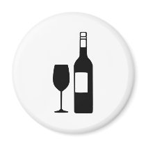 Wine bottle glass fridge magnets