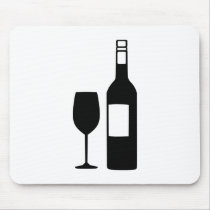 Wine bottle glass mouse pad