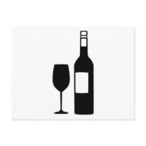 Wine bottle glass post card