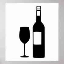 Wine bottle glass print