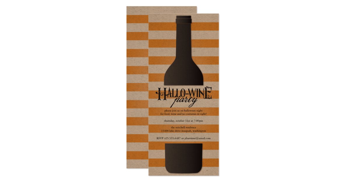 Wine Bottle Halloween Party Invitation Zazzle