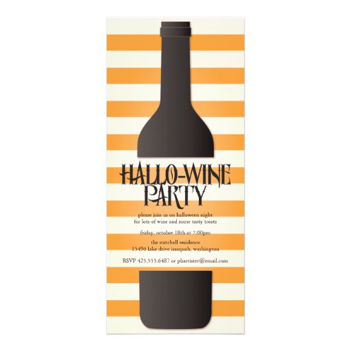 Wine Bottle Halloween Party Invitation (front side)